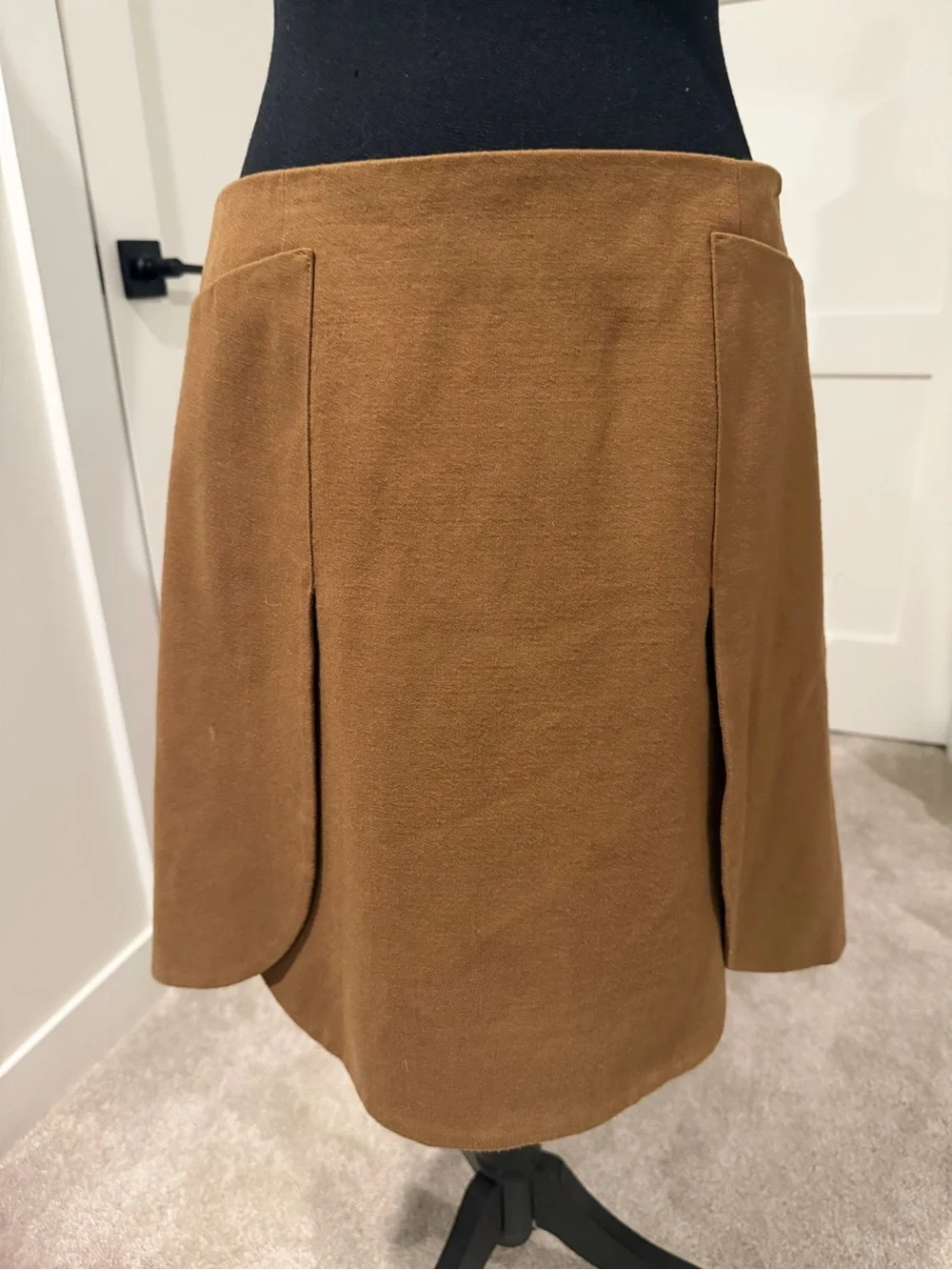 Tory Burch Camel A-Line Mini Skirt